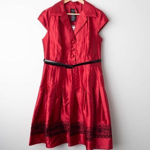 [XSCAPE] Red Collard Dress